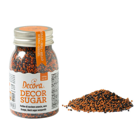 Mix perline di zucchero nero arancioni 100gr